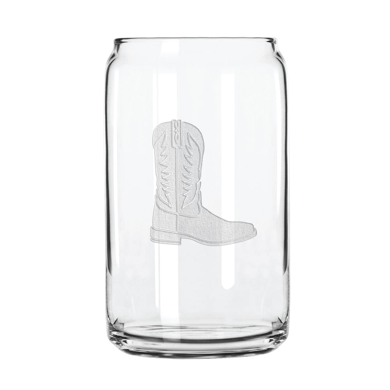 Cowboy Boot 16 oz. Can Glass Sets