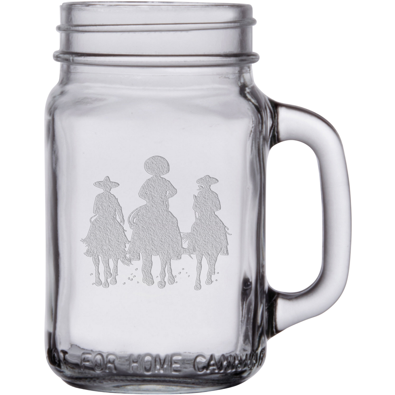 Three Amigos 16 oz. Mason Jar Glass Sets