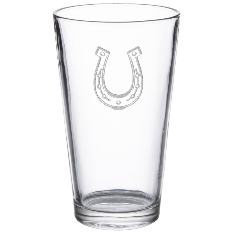 Horseshoe 16 oz. Etched Beverage Glass Sets