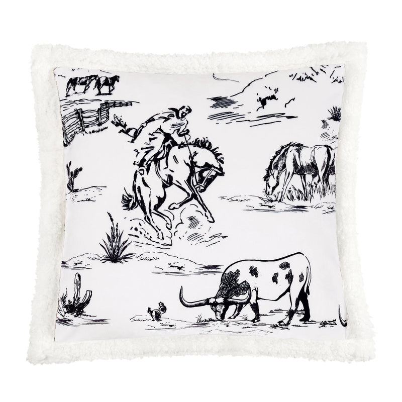 Ranch Sketches Sherpa Pillow