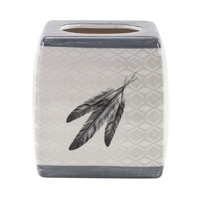 Feather Flair Ceramic Tissue Box