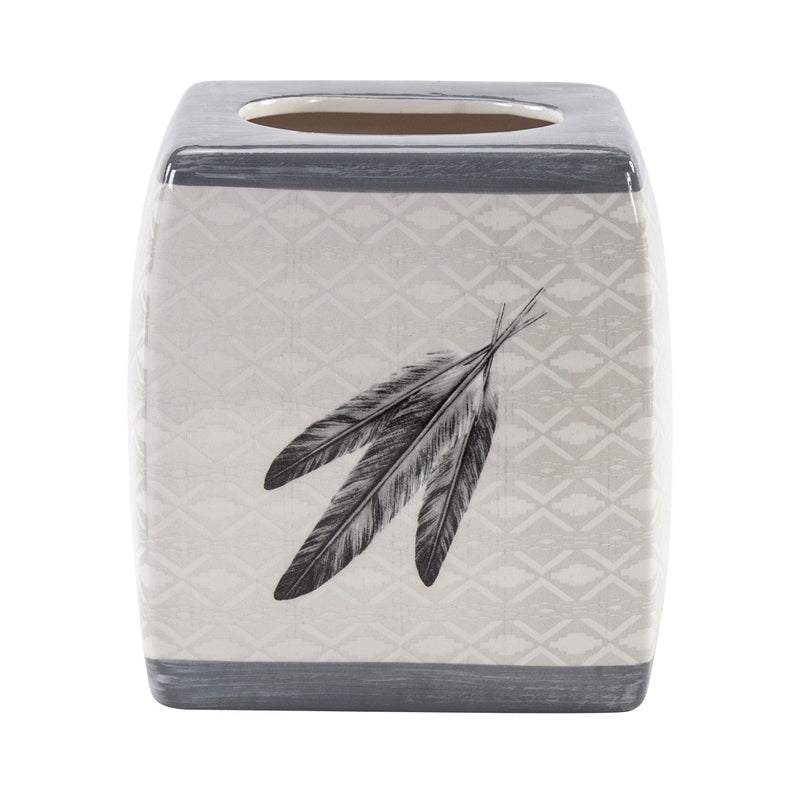 Feather Flair Ceramic Tissue Box