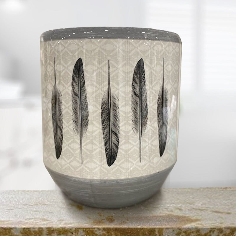 Feather Flair Ceramic Waste Basket