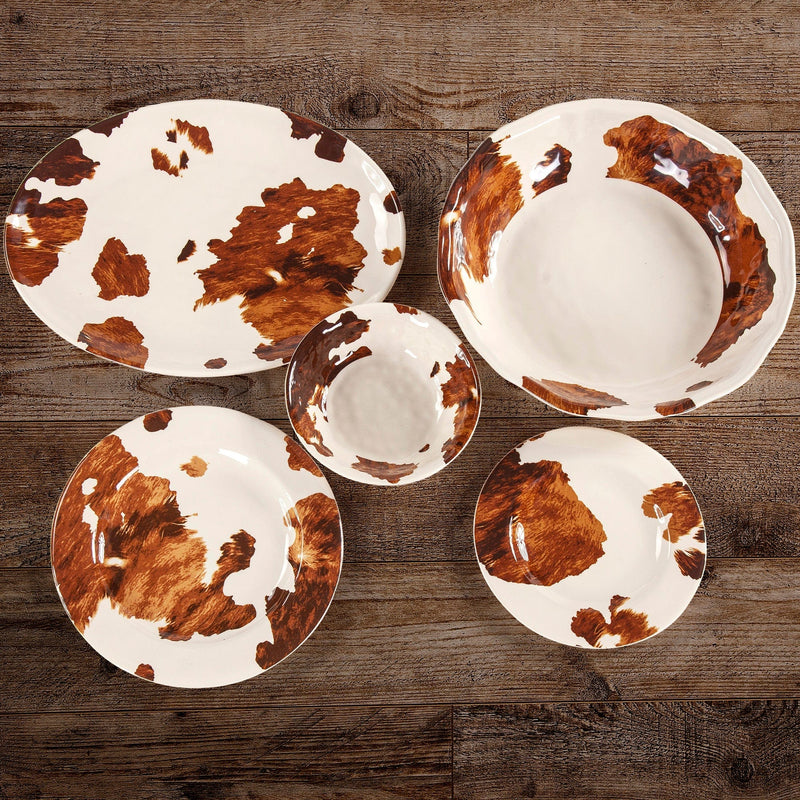 Jessie Cowhide Design 14PC Melamine Dinnerware Set