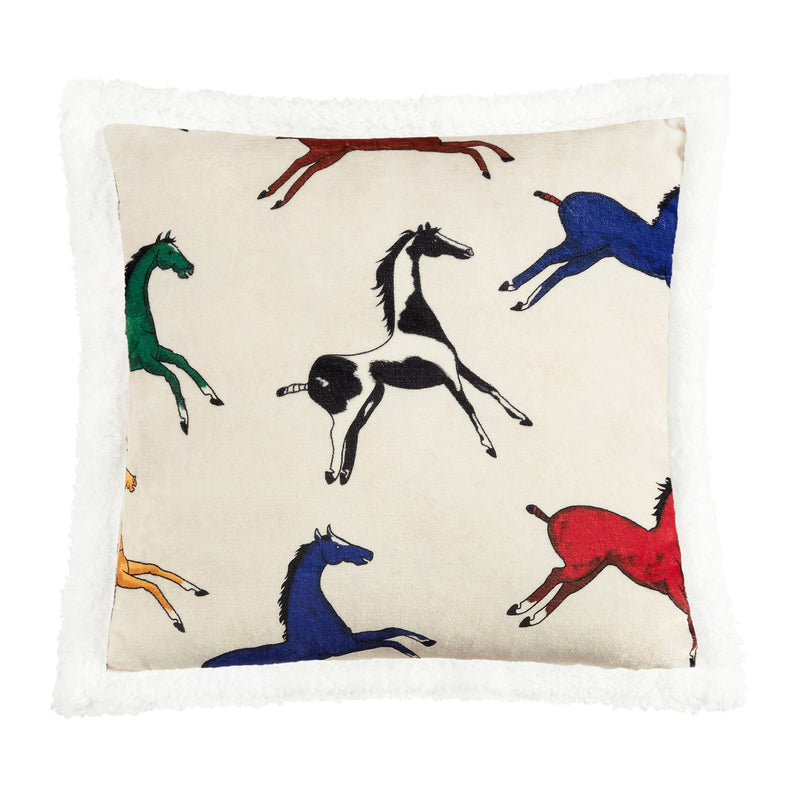 Horse Dance Sherpa Pillow