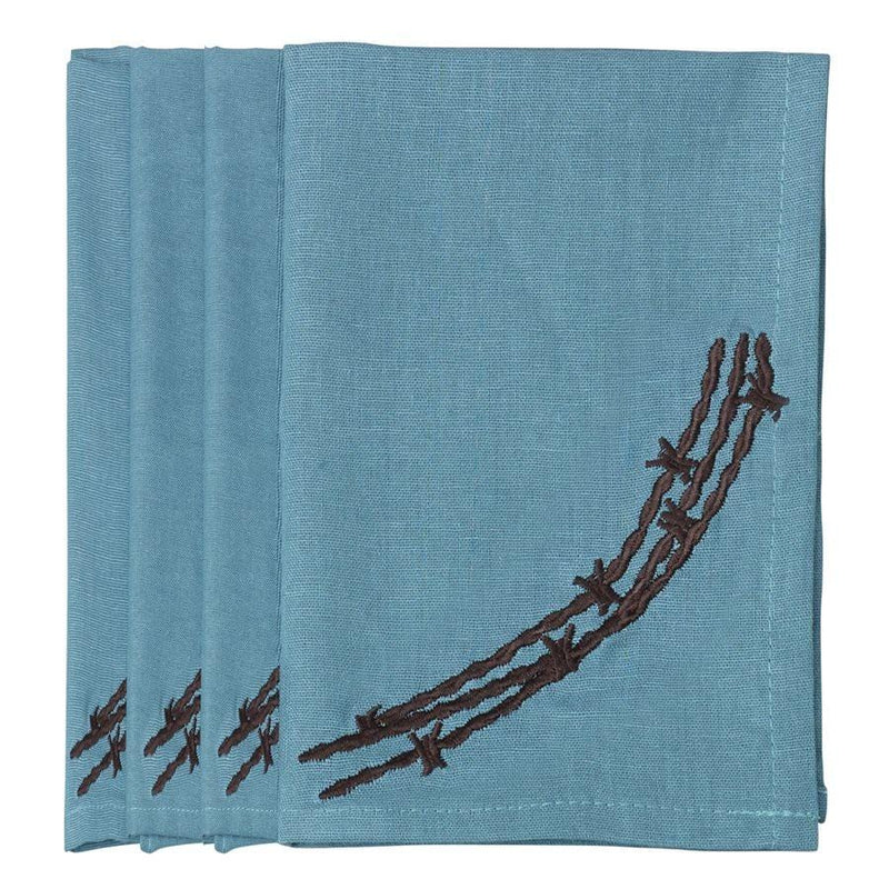 Barbwire Motif Turquoise Napkin Set