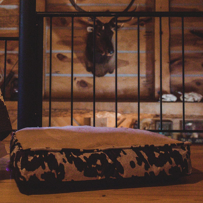 Brown Cowhide Dog Bed