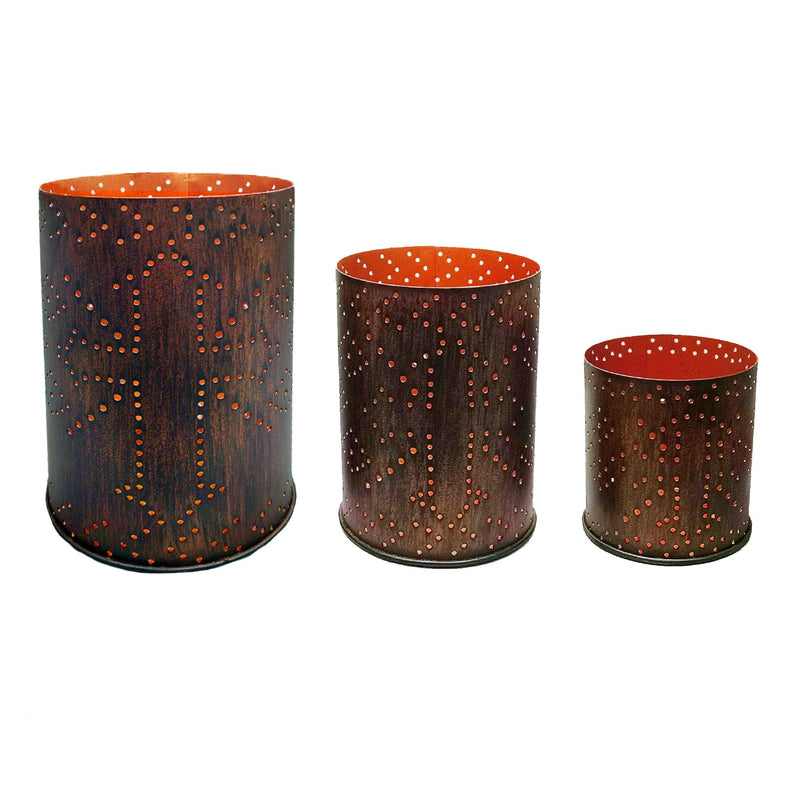 Metallis Copper Cross 3PC Candle Holder