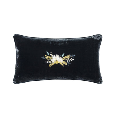 Stella Floral Velvet Lumbar Pillow