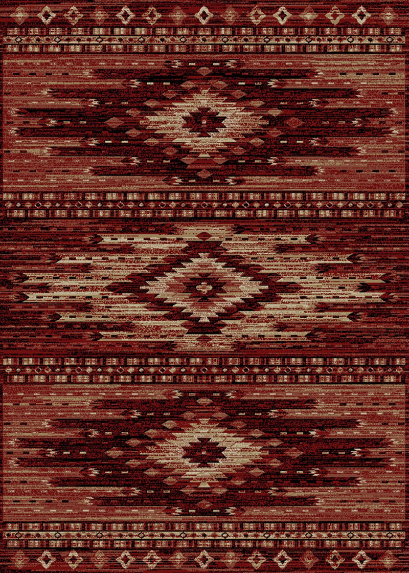 Southwestern Diamond Red Area Rug