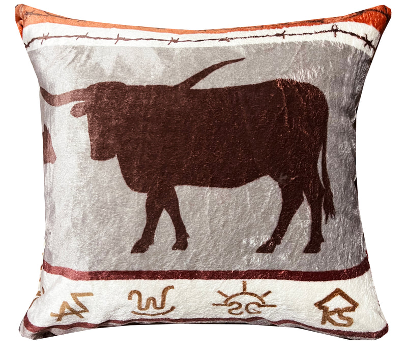 Omaha Longhorn Sherpa Pillow