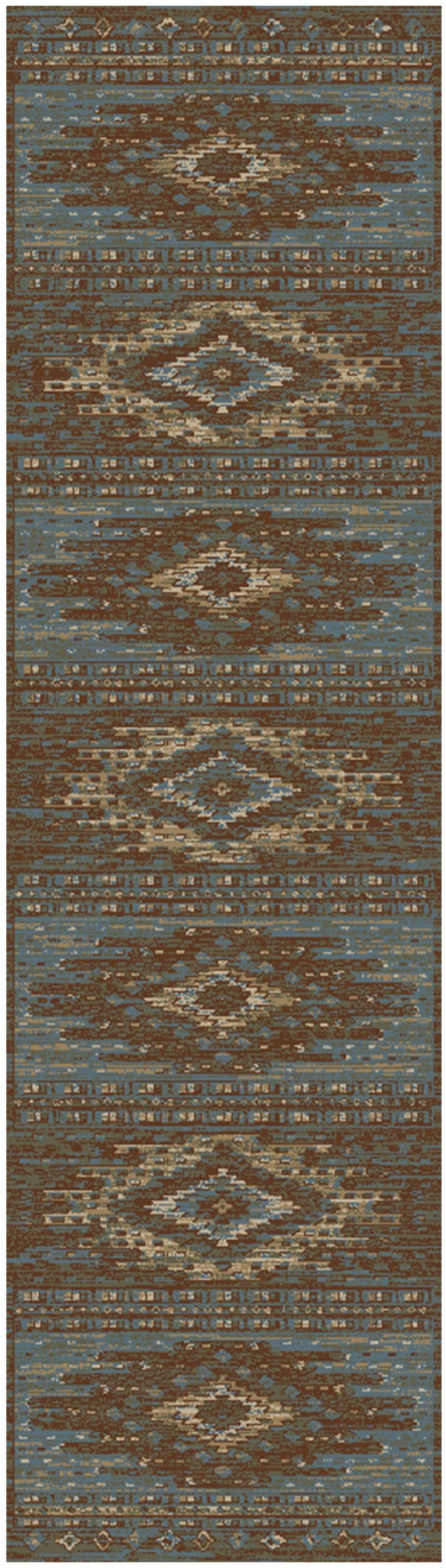 Southwestern Diamond Blue Area Rug