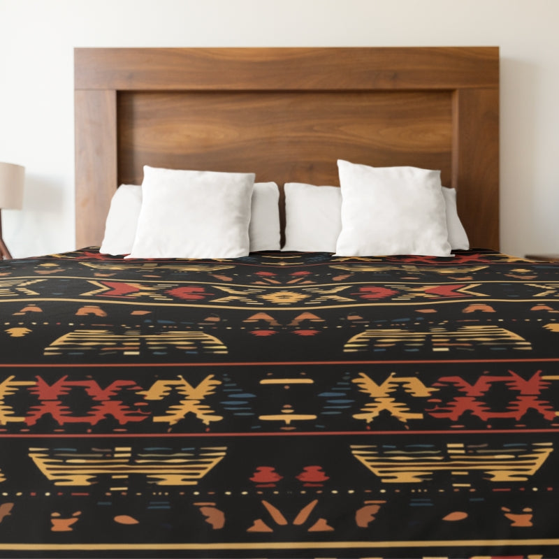 Abstract Tribal Treasures Microfiber Duvet Cover