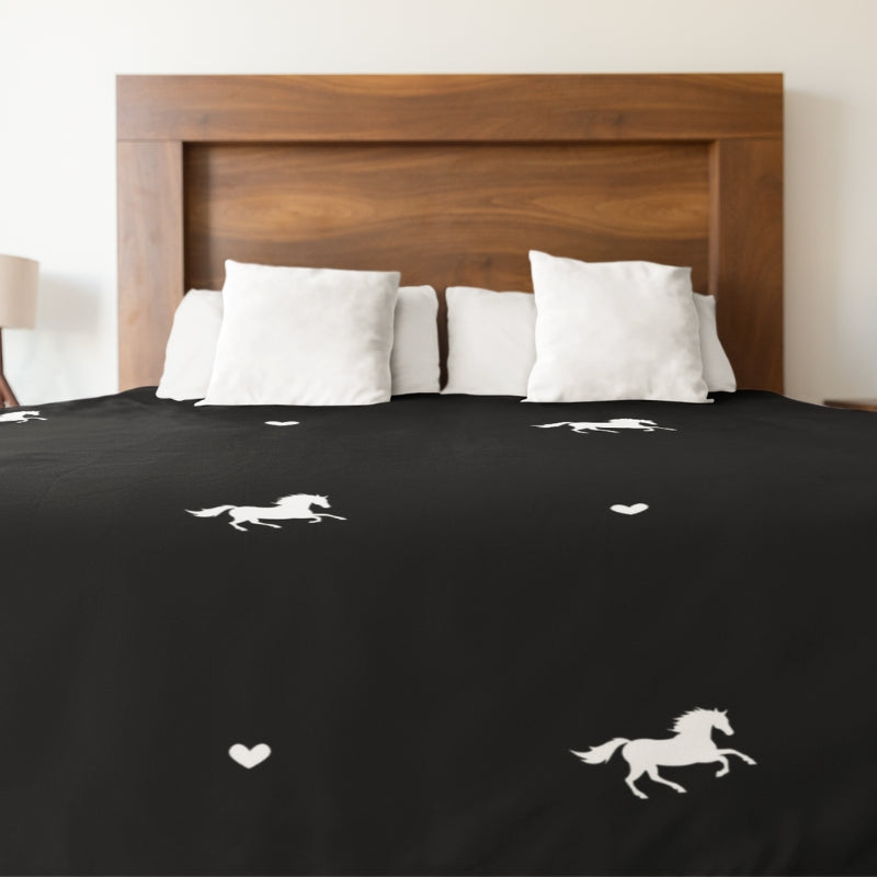 Black Colt Microfiber Duvet Cover