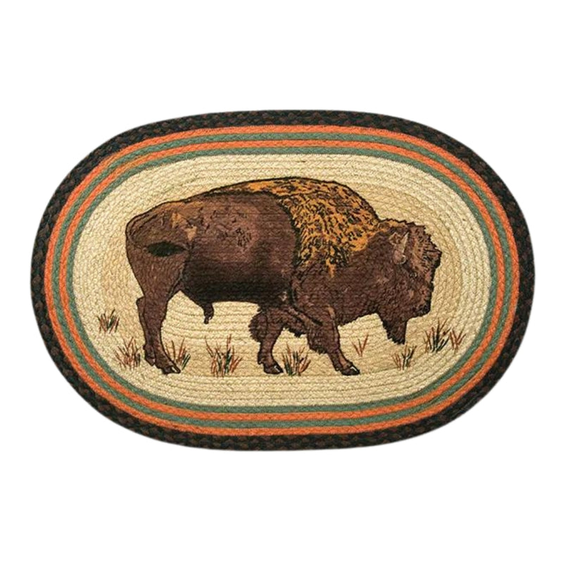 Buffalo Graze Oval Patch Rug