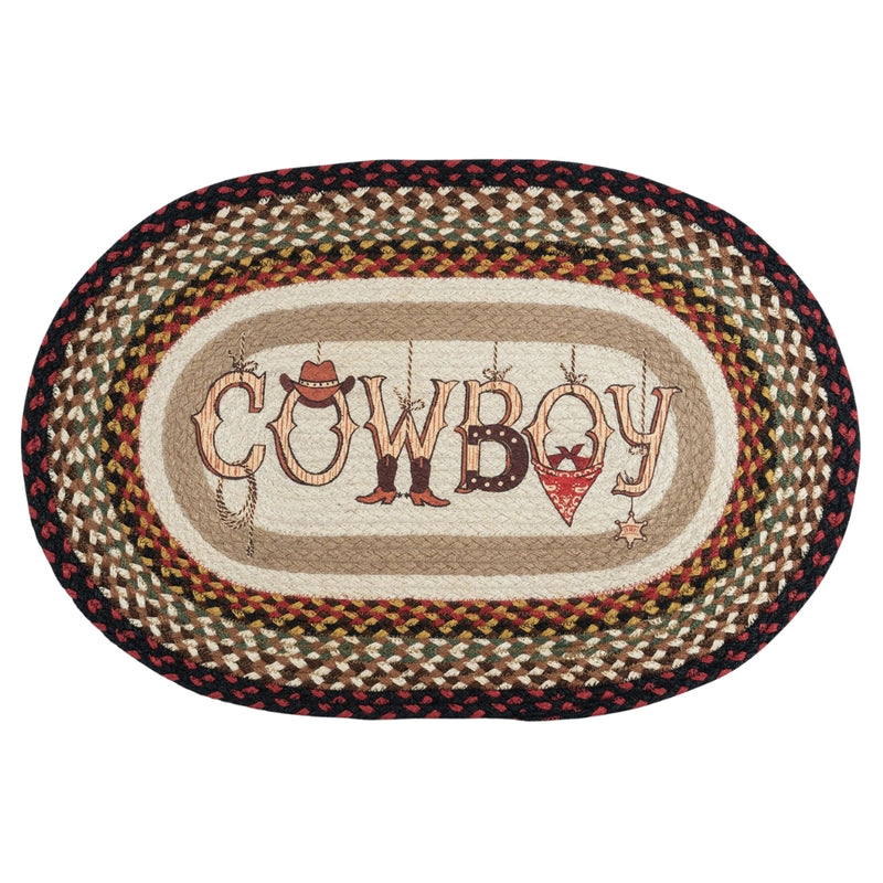 Cowboy Gear Oval Patch Rug