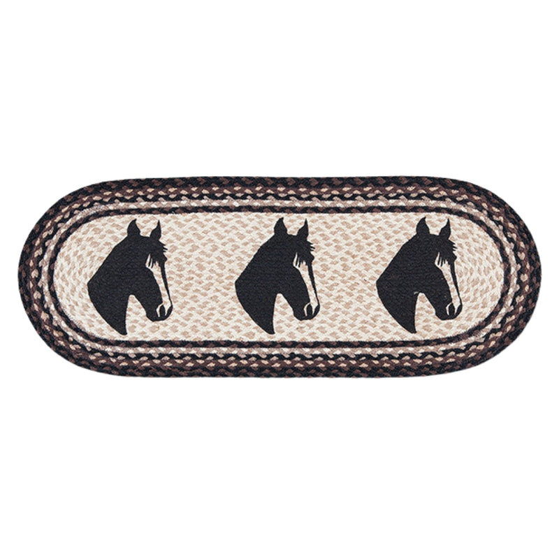 Horse Silhouette Oval Table Runner