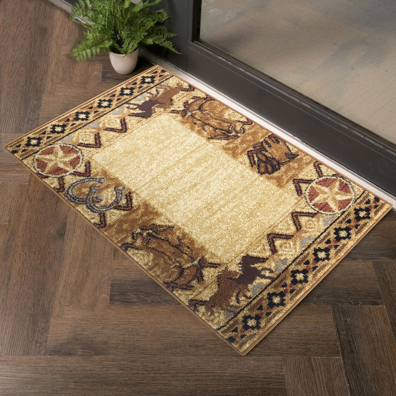 Western Match Border Area Rug