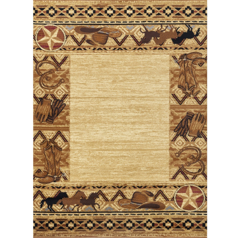 Western Match Border Area Rug