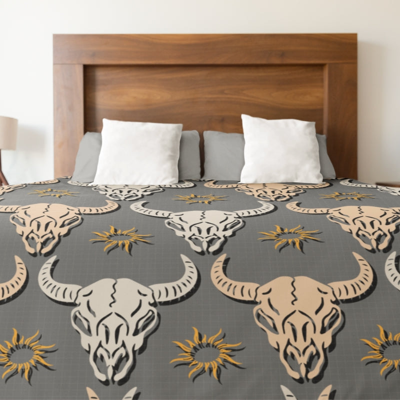 Western Skull Microfiber Duvet Cover