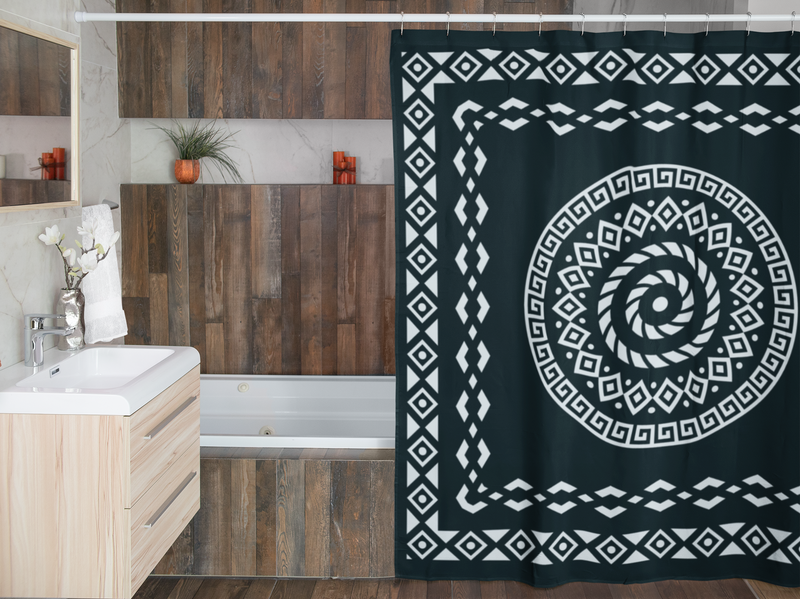 Black Bandana Shower Curtain