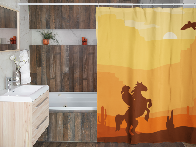 Watercolor Cowboy Shower Curtain