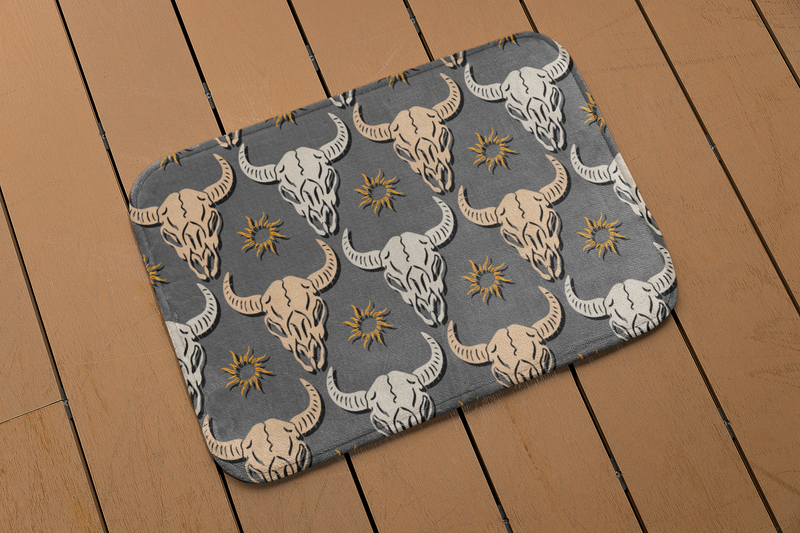 Western Skull Bath Mat