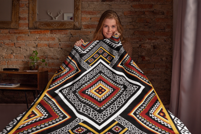 Tribal Aztec Sherpa Blanket