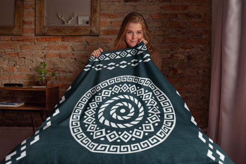 Black Bandana Sherpa Blanket