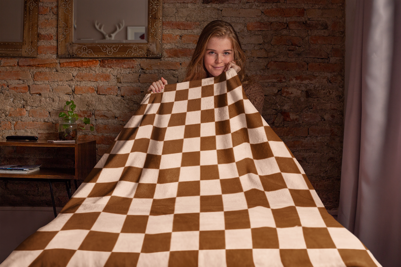 Frontier Checkerboard Sherpa Blanket