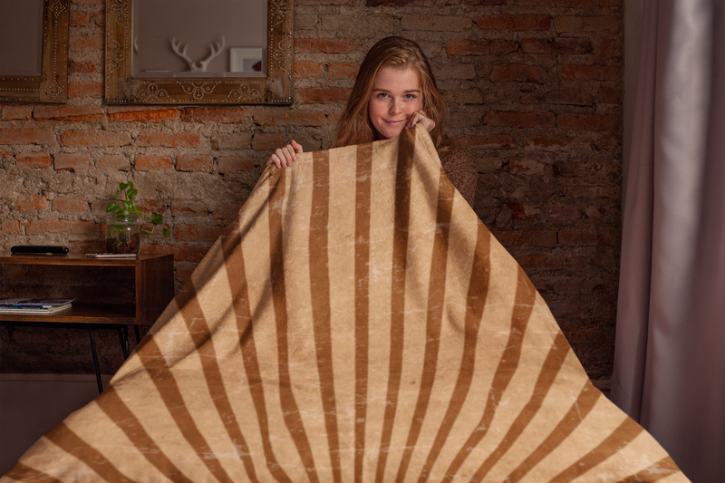 Rusty Sunburst Sherpa Blanket