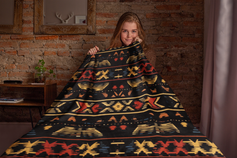 Abstract Tribal Treasures Sherpa Blanket