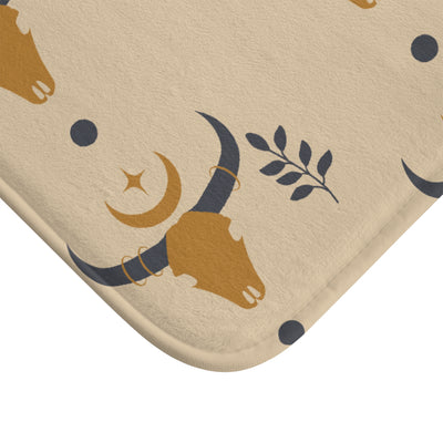 Western Bull Skull Bath Mat