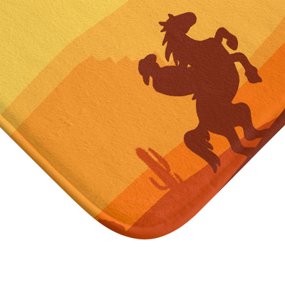 Watercolor Cowboy Bath Mat