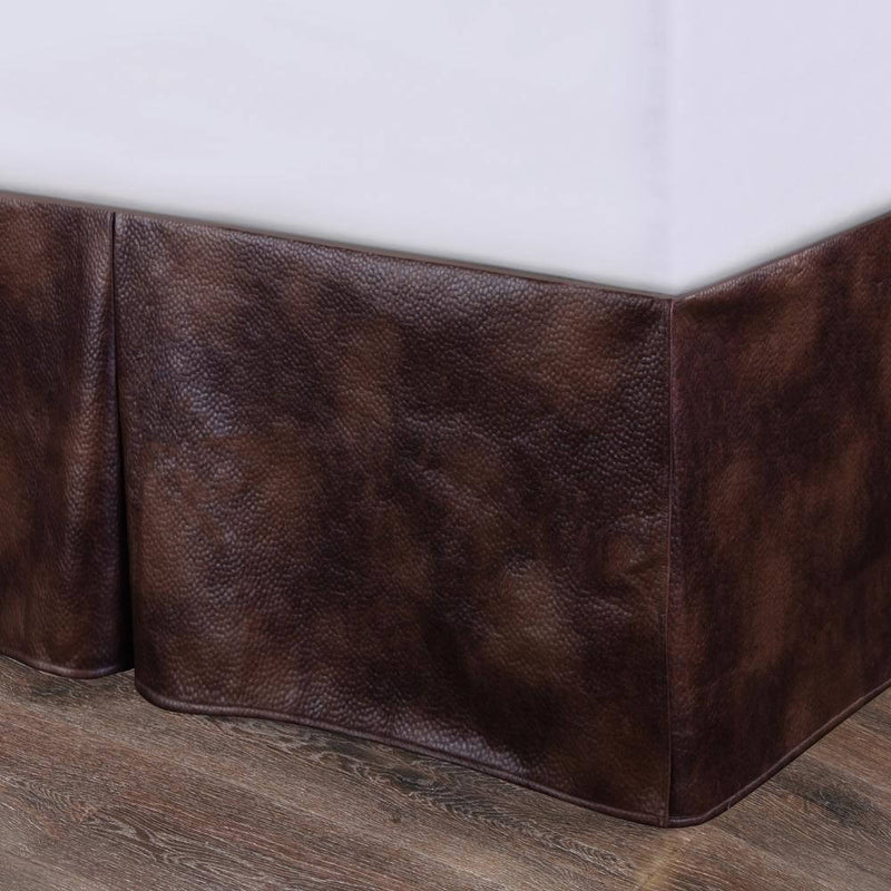 Brown Faux Hide Bed Skirt