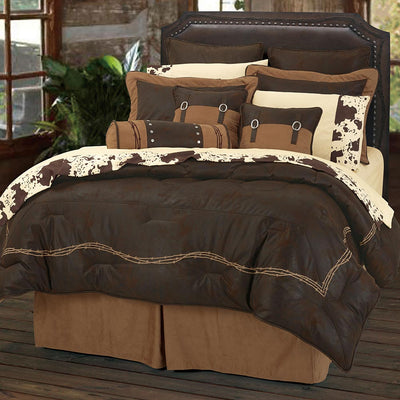 Chocolate Barbwire Embroidered Comforter Sets (7694481850600)