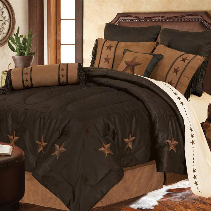 Chocolate Laredo Embroidered Bedding Set (7694482374888)