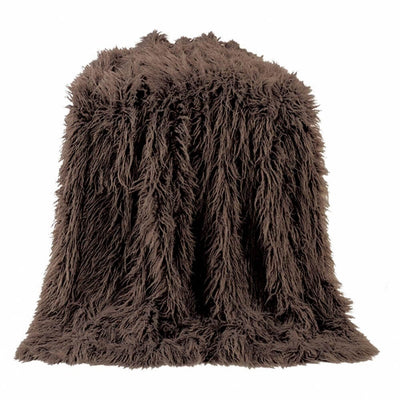 Chocolate Mongolian Fur Throw (7689292415208)