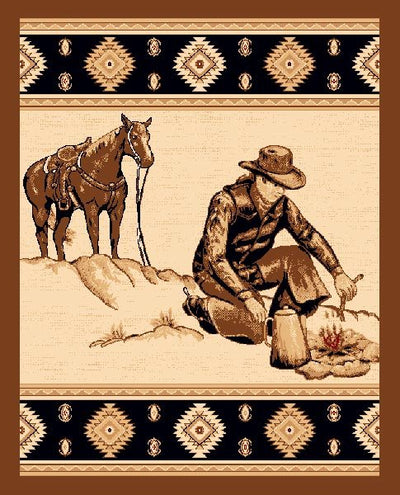 Cowboy Campfire Area Rug (7694487257320)