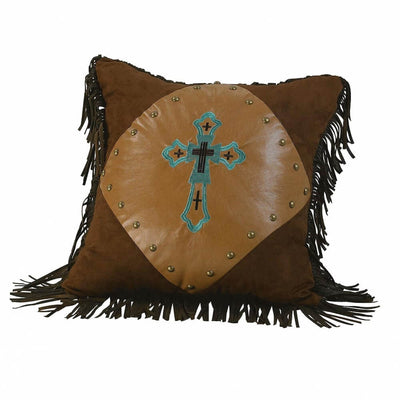 Las Cruces Turquoise Cross Pillow (7689321840872)