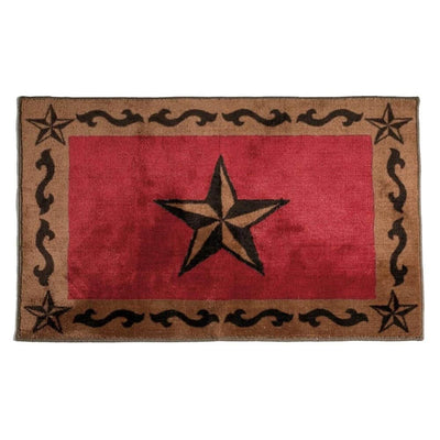 Red Western Star Bath Mat (7689350480104)