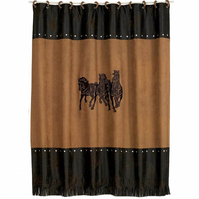 Running Horses Western Shower Curtain (7689352675560)