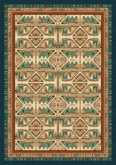 Santa Rosa Teal Area Rug (7694656798952)