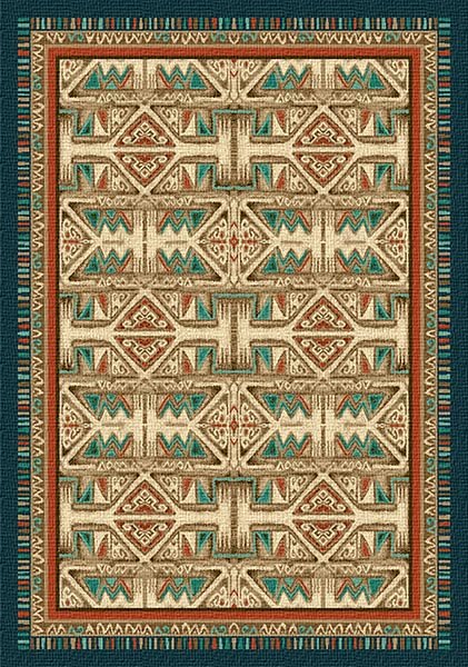 Santa Rosa Teal Area Rug (7694656798952)