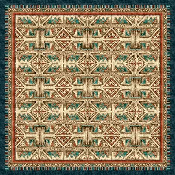 Santa Rosa Teal Area Rug (7694656798952)