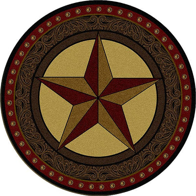 Tooled Leather Star 8' Round Rug (7689368633576)