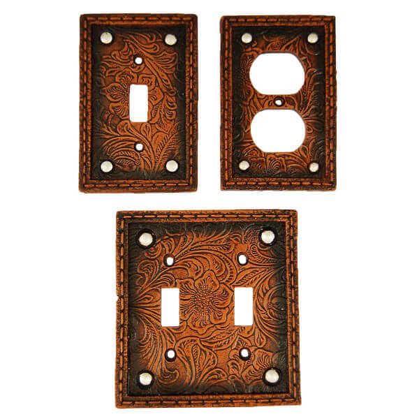 Tooled Leather Switch Plates & Outlet Covers (7694693171432)