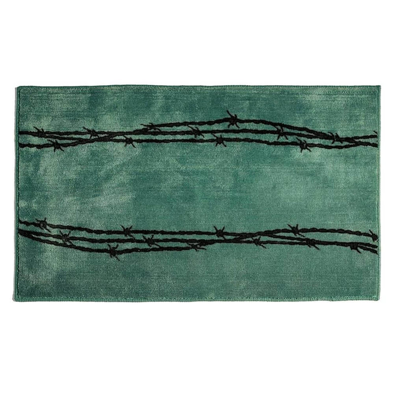 Turquoise Barbwire Bath Mat (7689371746536)