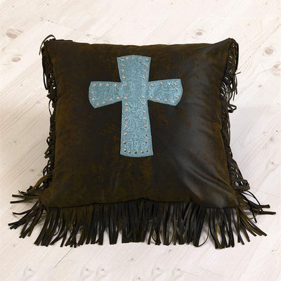 Turquoise Cross Pillow (7689372074216)