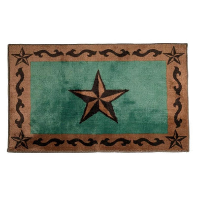 Turquoise Western Star Bath Mat (7689372664040)